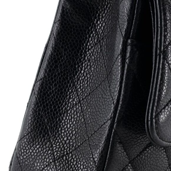 Chanel Classic Double Flap Bag Quilted Caviar Medium Black - Picture 7 of 8